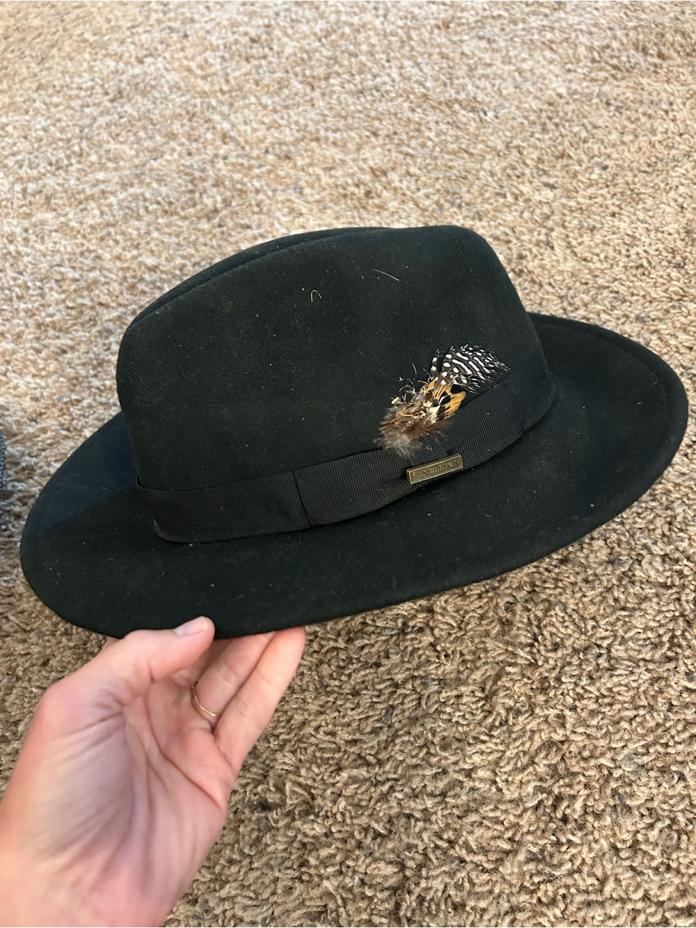 Pendleton Outback Hat- black 100% wool felt hat vintage
